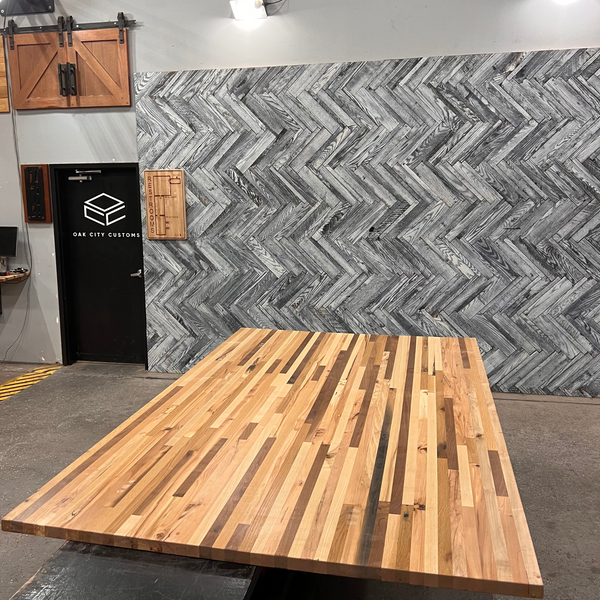 (Pre-Built) Butcher Block Tabletop w/ Assorted Hardwoods 98" x 62" x 1.5"
