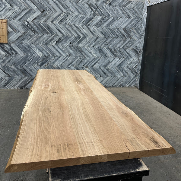 (Pre-Built) White Oak Live Edge Tabletop #PB069 107" x 40" - 43" x 2.0"