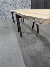 (Pre-Built) Poplar Live Edge Tabletop #PB201 206" x 37" - 45" x 2.4" — detail 1 — Oak City Customs