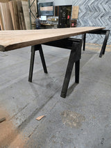 (Pre-Built) Red Oak Live Edge Tabletop #PB218 197" x 33" - 39" x 2.2" — detail 2 — Oak City Customs