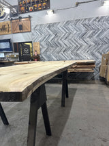(Pre-Built) Poplar Live Edge Tabletop #PB220 127" x 49" - 50" x 2.1" — detail 2 — Oak City Customs