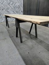 (Pre-Built) Poplar Live Edge Tabletop #PB199 187" x 43" - 47" x 2.0" — detail 1 — Oak City Customs