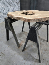 White Oak Wood Cookie #G974 47" x 40"-43" x 2.5" — detail 1 — Oak City Customs
