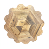 One-of-a-Kind Scalloped Solid Persimmon Wooden Table Top