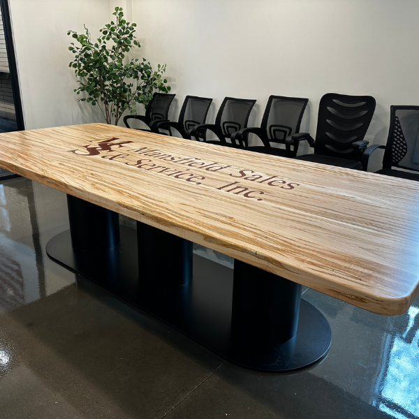 Company Logo Tables | Oak City Customs