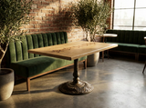 Hard Maple Dining Table with Cast Iron Base & Yamagata Red Star Inlay | One of One