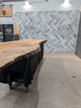 White Oak Live Edge Wood Slab #A950 164" x 40" - 48" x 3.3"