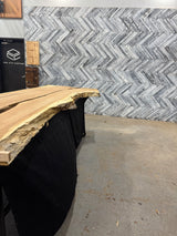 White Oak Live Edge Wood Slab #A850 113" x 30" - 42" x 2.7