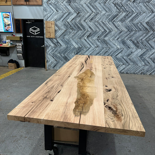 (Pre-Built) Rustic Oak Classic-Cut Tabletop #PB064 138" x 41" x 1.8"