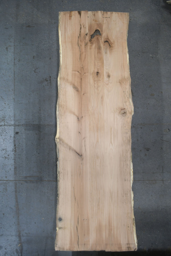 (Pre-Built) Red Oak Live Edge Tabletop #PB238 150" x 42" - 47" x 2.1" — overhead view — Oak City Customs