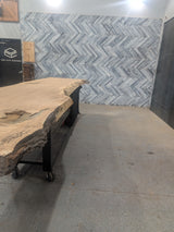 White Oak Live Edge Wood Slab #A870 161" x 35" - 46" x 3.1