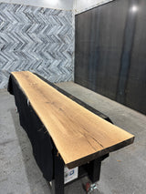 White Oak Live Edge Wood Slab #E955 126" x 16" - 20" x 1.8"