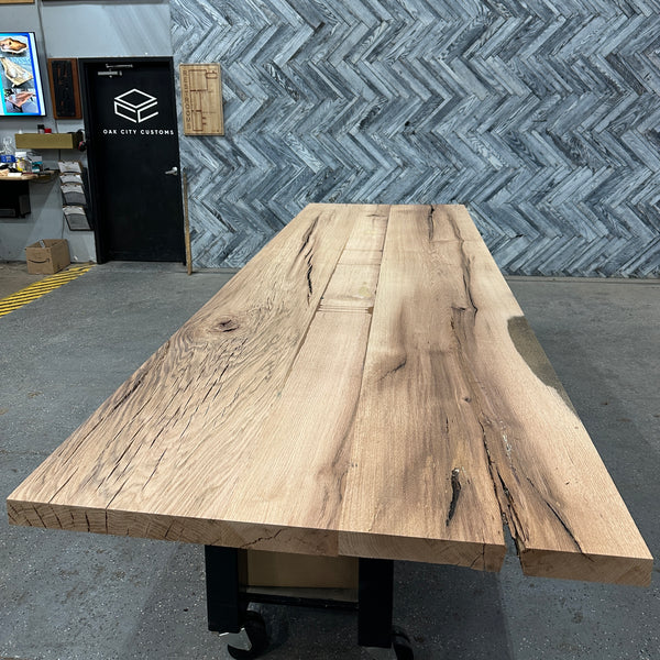(Pre-Built) Red Oak Classic-Cut Tabletop #PB061 137" x 42" x 2.0"