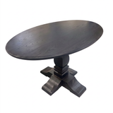 Perquimans - Oval Black Ash Pedestal Dining Table | 54" Modern Farmhouse