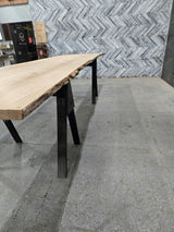 (Pre-Built) Red Oak Live Edge Tabletop #PB183 181" x 44" - 48" x 1.9" — detail 2 — Oak City Customs