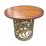 Sapele Wood Dining Table with Royal Blue Epoxy Inlay