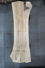 (Pre-Built) Ash Live Edge Tabletop #PB221 143" x 33" - 49" x 2.6" — overhead view — Oak City Customs