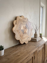 One-of-a-Kind Scalloped Solid Persimmon Wooden Table Top