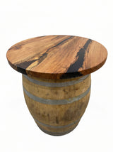 White Oak Barrel Table with Red Oak Top