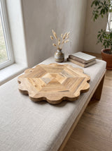 One-of-a-Kind Scalloped Solid Persimmon Wooden Table Top