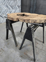 White Oak Wood Cookie #G972 52" x 35"-44" x 2.9" — detail 2 — Oak City Customs