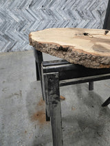 White Oak Wood Cookie #G970 54" x 31"-44" x 2.8" — detail 1 — Oak City Customs