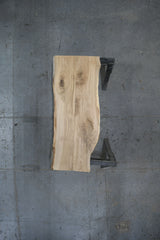 (Pre-Built) White Oak Live Edge Tabletop #PB186 76" x 24" - 31" x 1.8" — overhead view — Oak City Customs