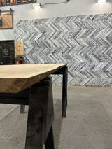 (Pre-Built) White Oak Live Edge Tabletop #PB180 99" x 41" - 44" x 1.7" — detail 1 — Oak City Customs