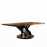 Rainbow Poplar Conference Table — Custom Machine-Part Base
