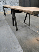(Pre-Built) Red Oak Live Edge Tabletop #PB218 197" x 33" - 39" x 2.2" — detail 1 — Oak City Customs