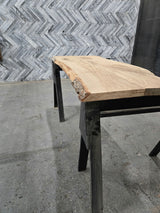 (Pre-Built) White Oak Live Edge Tabletop #PB186 76" x 24" - 31" x 1.8" — detail 1 — Oak City Customs