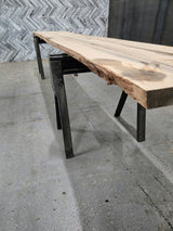 (Pre-Built) Red Oak Live Edge Tabletop #PB213 197" x 29" - 37" x 2.5" — detail 1 — Oak City Customs