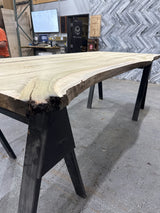 (Pre-Built) Poplar Live Edge Tabletop #PB181 112" x 44" - 48" x 2.0" — detail 2 — Oak City Customs
