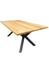 84" Solid Red Oak Dining Table — Blowing Rock Base