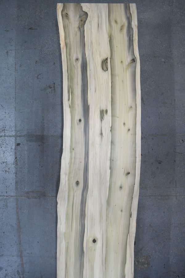 (Pre-Built) Poplar Live Edge Tabletop #PB199 187" x 43" - 47" x 2.0" — overhead view — Oak City Customs