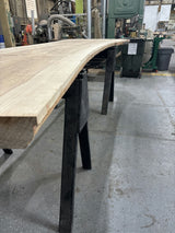 (Pre-Built) Ash Live Edge Tabletop #PB221 143" x 33" - 49" x 2.6" — detail 1 — Oak City Customs