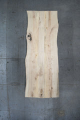 (Pre-Built) White Oak Live Edge Tabletop #PB212 114" x 39" - 44" x 1.9" — overhead view — Oak City Customs