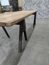 (Pre-Built) Sweet Gum Live Edge Tabletop #PB194 128" x 44" - 47" x 2.1" — detail 1 — Oak City Customs