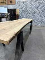 (Pre-Built) Rustic Hardwood Live Edge Tabletop #PB182 155" x 39" - 46" x 2.3" — detail 2 — Oak City Customs