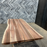 (Pre-Built) Walnut Live Edge Tabletop #PB015 91" x 39" - 44" x 2.5"