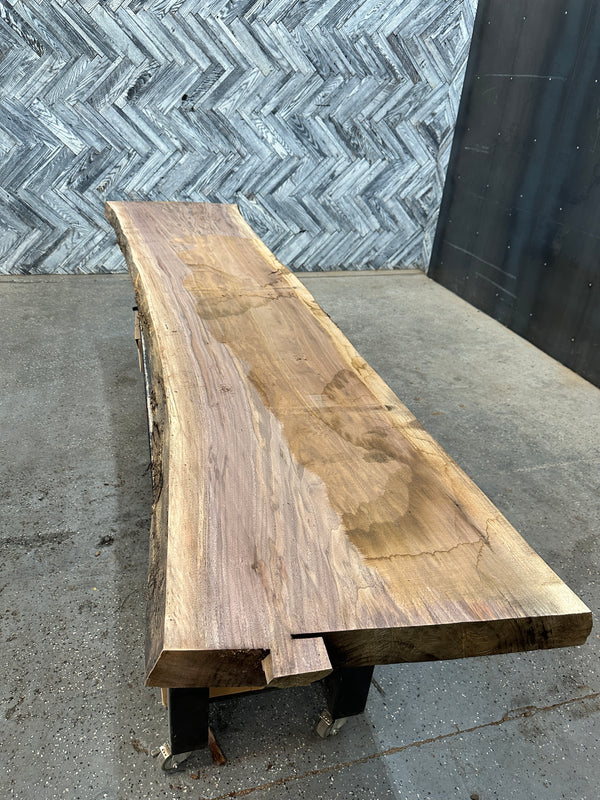 Walnut Slab #B608 128" x 26" - 32" x 3.0"
