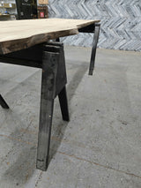 (Pre-Built) Soft Maple Live Edge Tabletop #PB209 114" x 38" - 43" x 2.0" — detail 1 — Oak City Customs