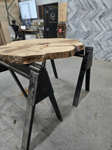 White Oak Wood Cookie #G970 54" x 31"-44" x 2.8" — detail 3 — Oak City Customs