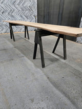 (Pre-Built) Red Oak Live Edge Tabletop #PB216 197" x 29" - 41" x 2.0" — detail 1 — Oak City Customs