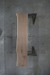 Walnut Live Edge Wood Slab #B985 112" x 22"-23" x 1.7" — overhead view — Oak City Customs