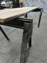 (Pre-Built) Soft Maple Live Edge Tabletop #PB208 114" x 33" - 37" x 1.9" — detail 1 — Oak City Customs