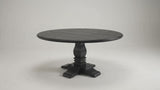 PERQUIMANS - Oval Black Ash Pedestal Dining Table | 54" Modern Farmhouse