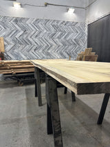 (Pre-Built) Poplar Live Edge Tabletop #PB220 127" x 49" - 50" x 2.1" — detail 1 — Oak City Customs