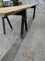 (Pre-Built) White Oak Live Edge Tabletop #PB198 181" x 40" - 47" x 2.1" — detail 2 — Oak City Customs