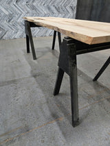(Pre-Built) Soft Maple Live Edge Tabletop #PB210 114" x 34" - 39" x 1.9" — detail 1 — Oak City Customs